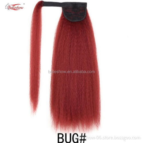 Hot sell Big Jacques pattern fluffy wig ponytail magic paste long hair wig ponytail long curly magic paste wig ponytail